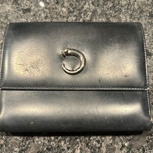🌺💗SOLD SOLD‼️‼️‼️Rare Panthere de Cartier Black Leather Wallet🖤💗